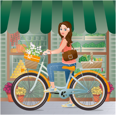 bicycle-shopping-woman-basket-bike-6230904