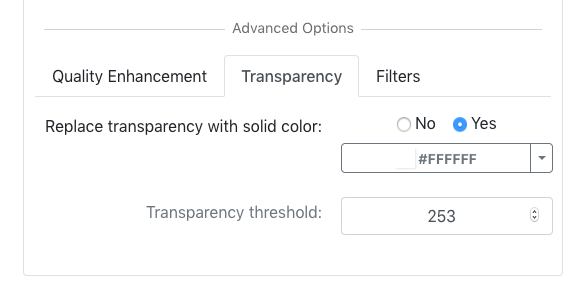 transparency replace